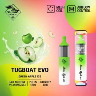 TUGBOAT EVO Green Apple ICE 4500 Çekim Yeşil Elma Puff