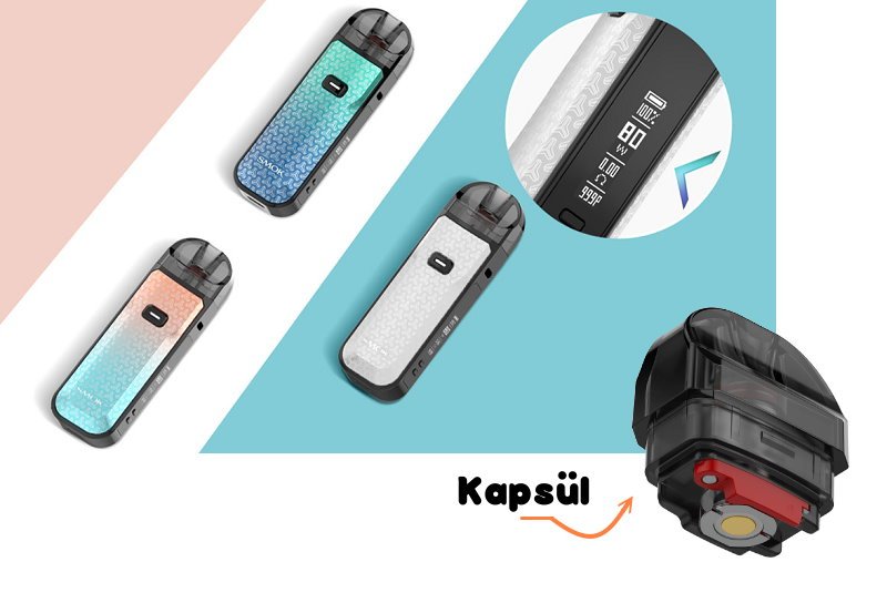 Smok Nord 5 Renk Seçenekleri ve Atomizer Kapsül
